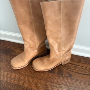 Steve Madden Riggs Tan Leather Heeled Boots